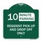 Signmission Minute Parking Resident Pick-Up and Drop-Off Only Choose Your Limit Minute Parking, GW-1818-23875 A-DES-GW-1818-23875 - alternate 1